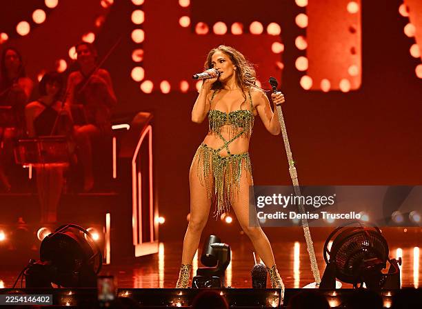 Jennifer Lopez performs during the debut of her Las Vegas residency at The Colosseum at Caesars Palace on December 30, 2025 in Las Vegas, Nevada.