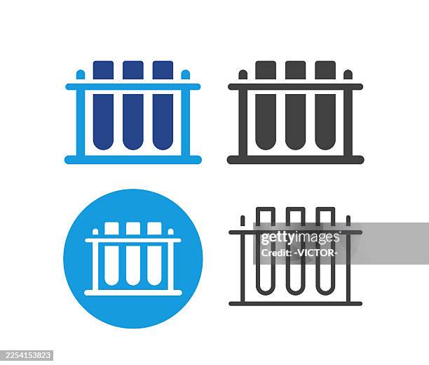 ilustrações de stock, clip art, desenhos animados e ícones de test tubes - illustration icons - proveta