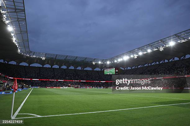 General view during the round 11 A-League Men match between Western Sydney Wanderers and Macarthur FC Bulls at CommBank Stadium on January 01, 2026...
