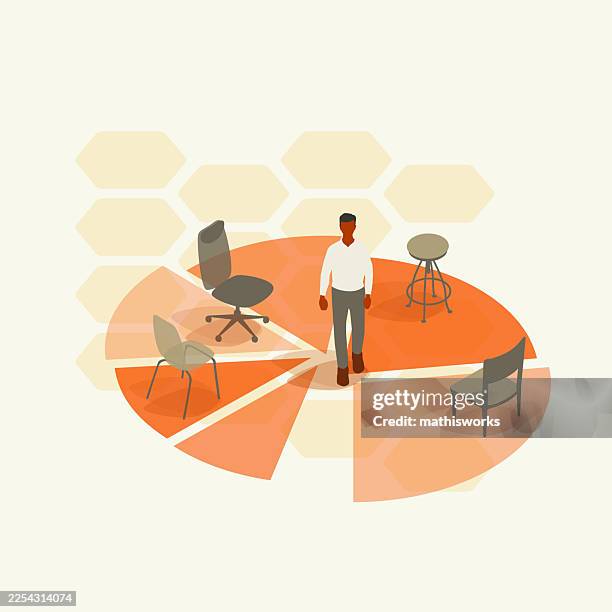 fractional - walking high angle stock illustrations