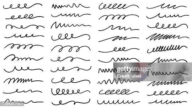 hand drawn design elements - brush calligraphy stock illustrations