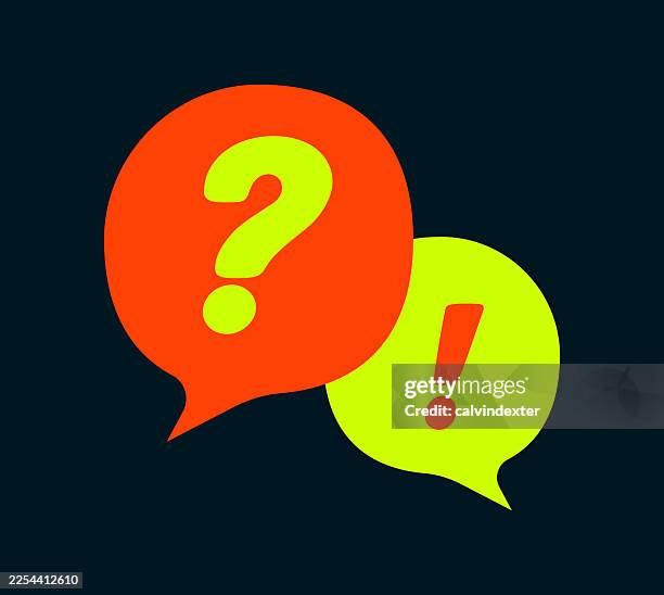 speech bubbles with question mark and exclamation point symbols - question bubble stock illustrations