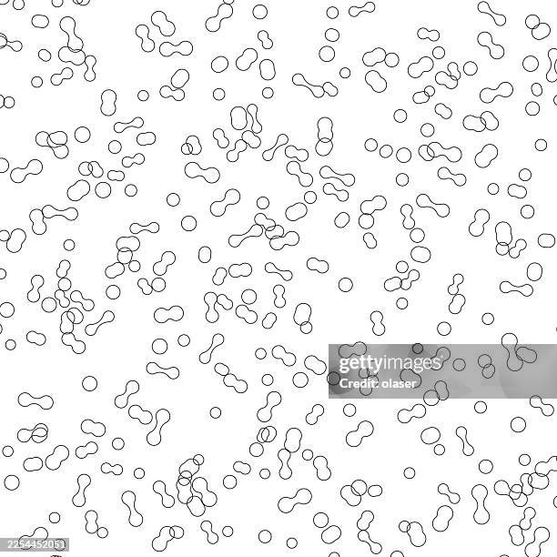 white background with a pattern of small irregular bubbles or blobs outlined in light gray, evenly distributed across the surface, creating a subtle and delicate visual texture. - small molecule stock illustrations