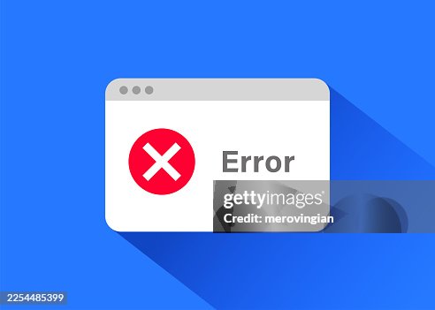 Classic error message window. System alert Classic error message window. System alert