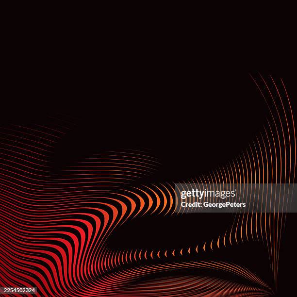 satin, silk striped rippled abstract background - black and orange gradient background stock illustrations