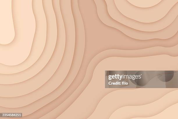 beige wood layers modern shape curve background - topographic map stock illustrations