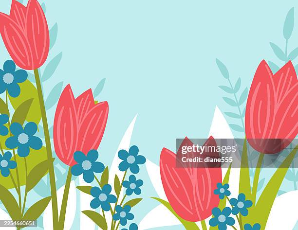 spring background or easter card template - easter flowers stock illustrations