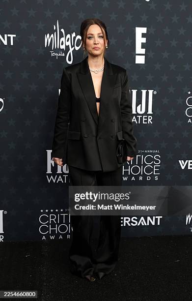 Kaley Cuoco attends the 31st Annual Critics Choice Awards at Barker Hangar on January 04, 2026 in Santa Monica, California.