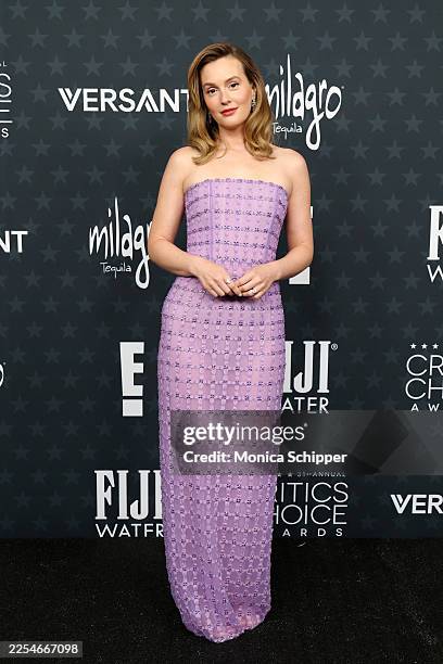 Leighton Meester attends the 31st Annual Critics Choice Awards at Barker Hangar on January 04, 2026 in Santa Monica, California.
