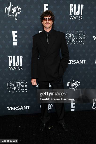 Jacob Elordi attends the 31st Annual Critics Choice Awards at Barker Hangar on January 04, 2026 in Santa Monica, California.