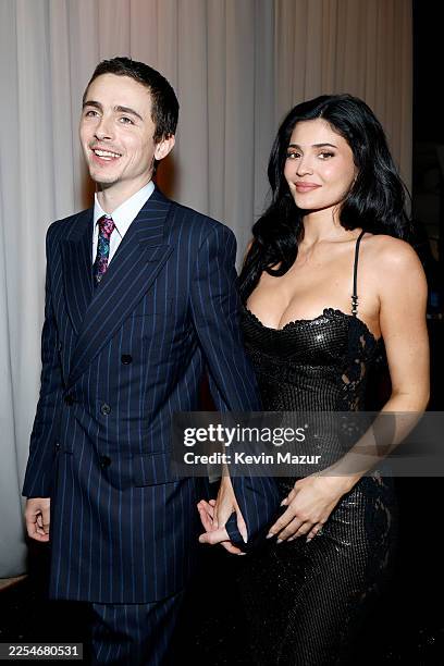 Timothée Chalamet and Kylie Jenner attend the 31st Annual Critics Choice Awards at Barker Hangar on January 04, 2026 in Santa Monica, California.