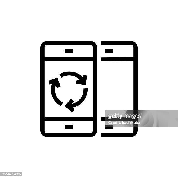 electronic recycling icon - computer trash bin stock illustrations