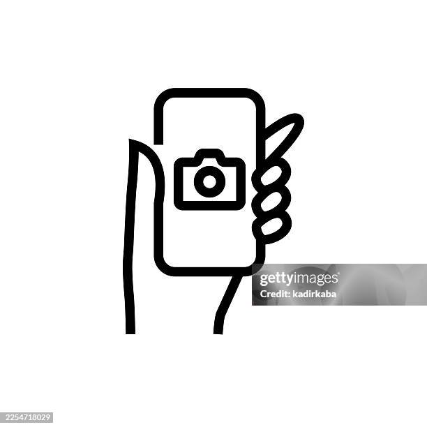 ilustrações de stock, clip art, desenhos animados e ícones de smartphone icon - mensagem com foto
