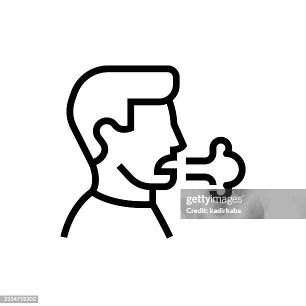 asthma patient icon - breathing problem stock illustrations