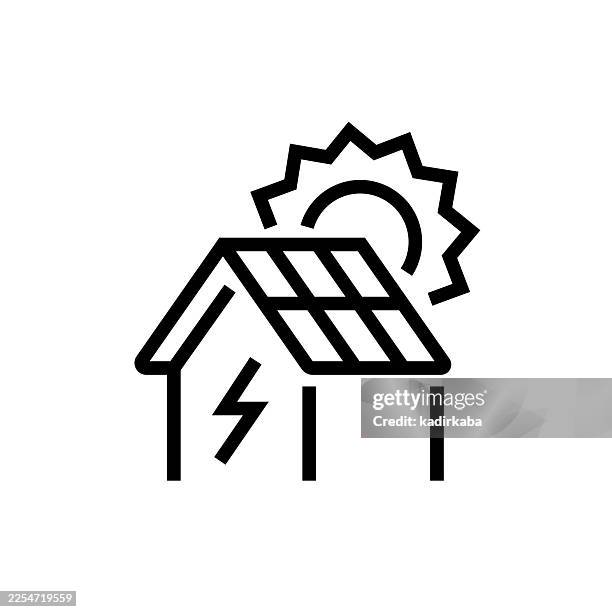 solar panel icon - wind turbine installation stock illustrations
