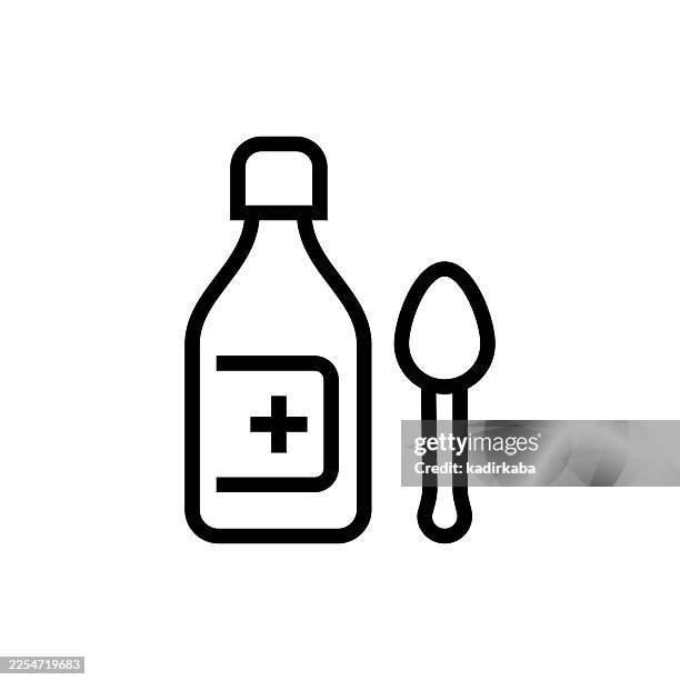 medicine syrup icon - cough medicine stock illustrations