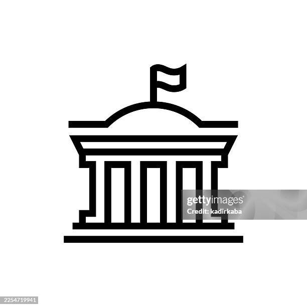 illustrations, cliparts, dessins animés et icônes de icône de capitole - bâtiment public