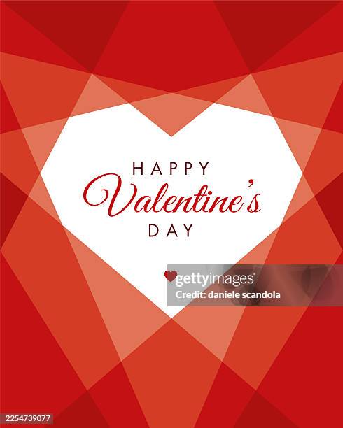 valentine’s day with geometric heart. - february birthday stock illustrations