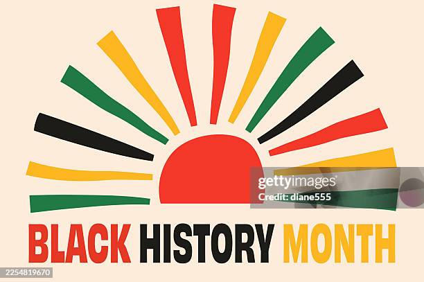 black history month banner with a cute sunshine - black history in the us stock illustrations