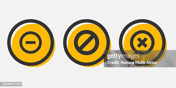 no sign or red cross icon set - do not enter sign stock illustrations