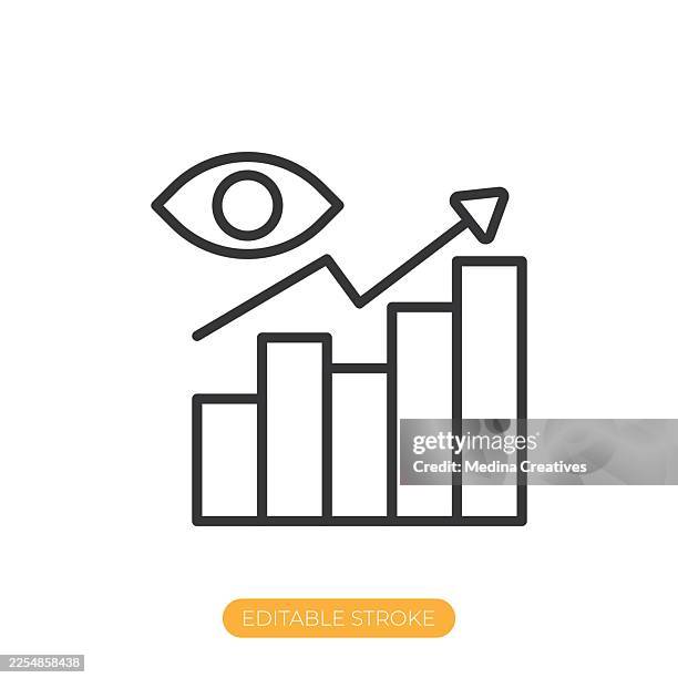 performance vision icon. editable stroke thin line icon - editable donut chart stock illustrations