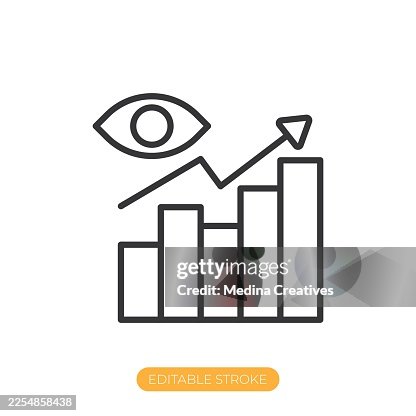 Performance vision icon. Editable stroke thin line icon Performance vision icon. Editable stroke thin line icon