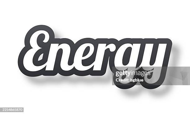 energy - 3d text with shadow on white background - dynamic font vector stock illustrations