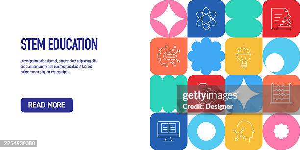 stem education related vector illustration. science, technology, engineering, math, education, learning, school. - science engineering math icon stock illustrations
