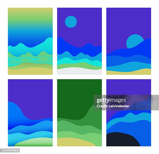 desert poster design collection - desert background stock illustrations