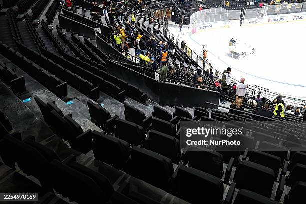 An internal view of the arena during the inauguration of the Milano Santa Giulia Ice Hockey Arena in Milan, Italy, on January 9 during the Cortina...