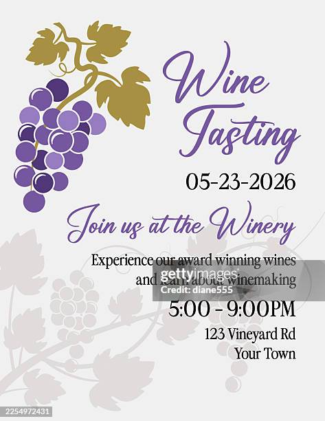 wine tasting invitation banner template - cellar stock illustrations