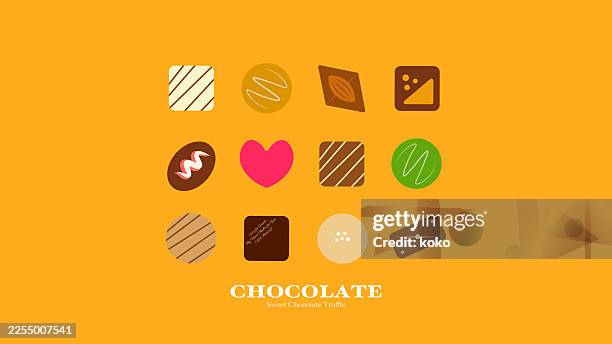 chocolate truffles, chocolate pralines. - chocolate candy stock illustrations