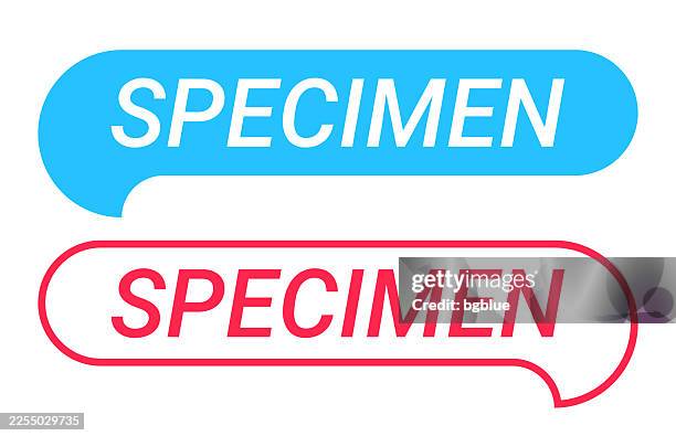 specimen - blue and red speech bubble on white background - microscope slide stock illustrations