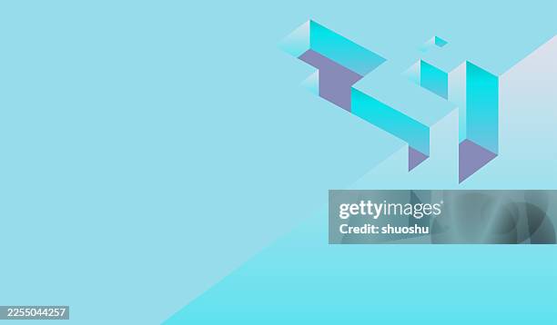 3d color gradient geometric cube decoration banner perspective background - wall perspective stock illustrations