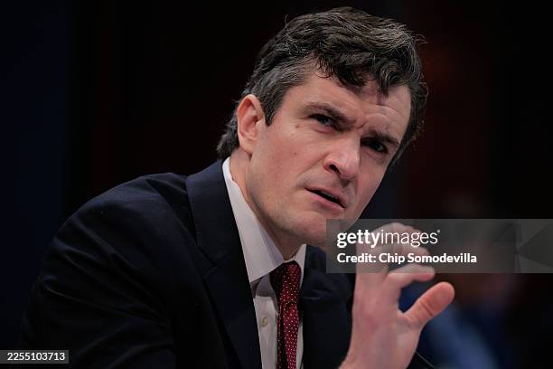 Former U.S. Justice Department Special Counsel Brendan Ballou testifies before the House Oversight and Government Reform Committee about fraud...