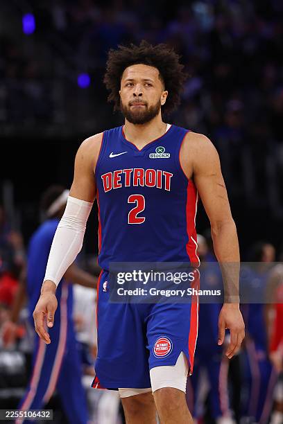 Cade Cunningham of the Detroit Pistons plays against the New York Knicks at Little Caesars Arena on January 05, 2026 in Detroit, Michigan. NOTE TO...