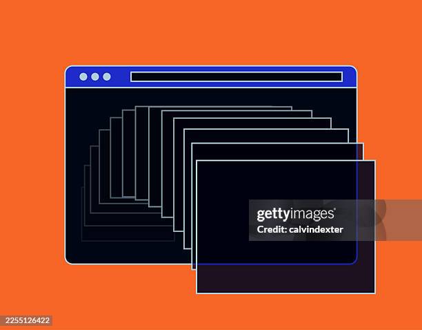 web browser dark mode colors - working computer dark stock illustrations