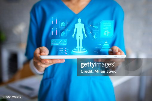 Nurse Operating High-Tech Medical Visualization System Nurse Operating High-Tech Medical Visualization System