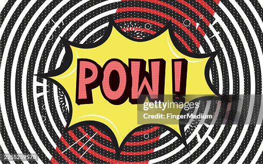 Pow with comic background Pow with comic background