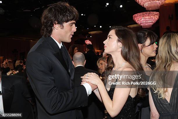 Jacob Elordi and Ana de Armas at the 83rd Annual Golden Globes held at The Beverly Hilton on January 11, 2026 in Beverly Hills, California.