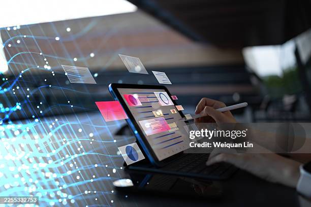 the use of artificial intelligence and big data - knowledge graph stock pictures, royalty-free photos & images