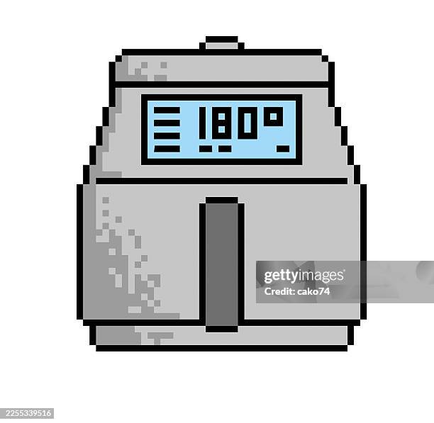 air fryer pixel illustration - air fryer stock illustrations