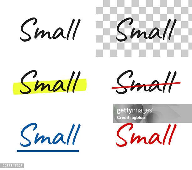 small - handwritten text, highlighted, crossed out, underlined on blank background - humble stock illustrations
