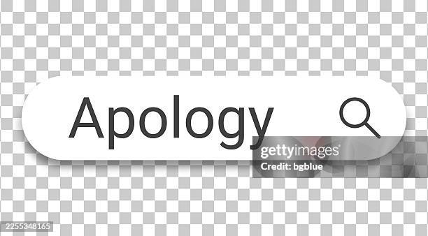apology - search bar on transparent background - apology stock illustrations