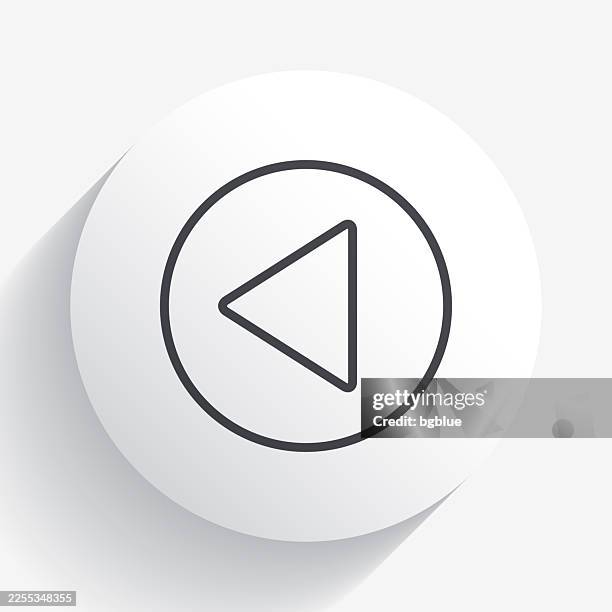 previous button. icon on circle button with long shadow - back arrow stock illustrations