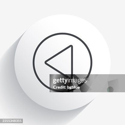 Previous button. Icon on circle button with long shadow Previous button. Icon on circle button with long shadow