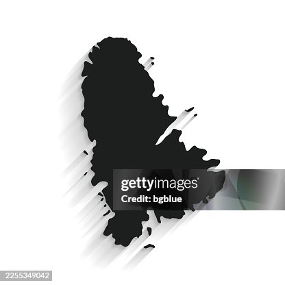 Black Raiatea map with long shadow on white background - Flat Design Black Raiatea map with long shadow on white background - Flat Design