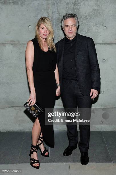 Sunrise Coigney and Mark Ruffalo attend Louis Vuitton and W Magazine’s Intimate Awards Season Dinner on January 08, 2026 in Beverly Hills, California.