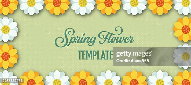 spring flowers banner - daisy background stock illustrations