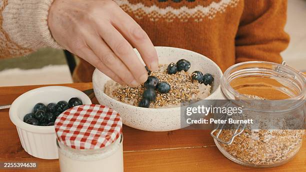 desayuno saludable para el intestino, al estilo zoe - fibra fotografías e imágenes de stock
